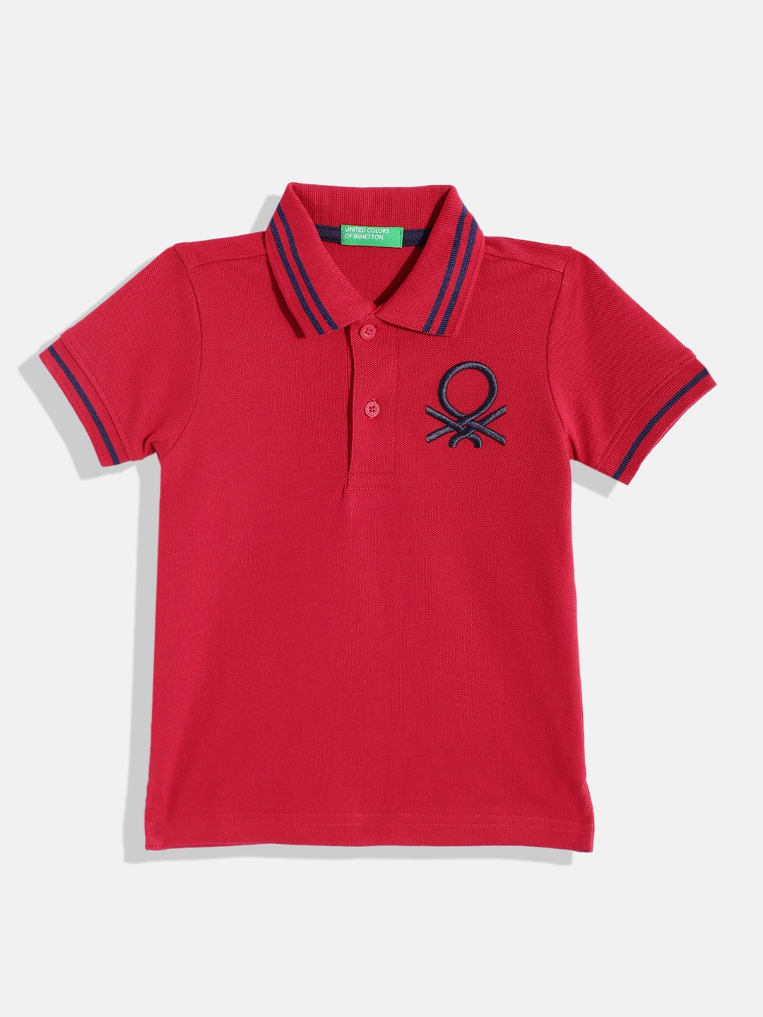 

United Colors of Benetton Boys Polo Collar Pure Cotton T-shirt, Red