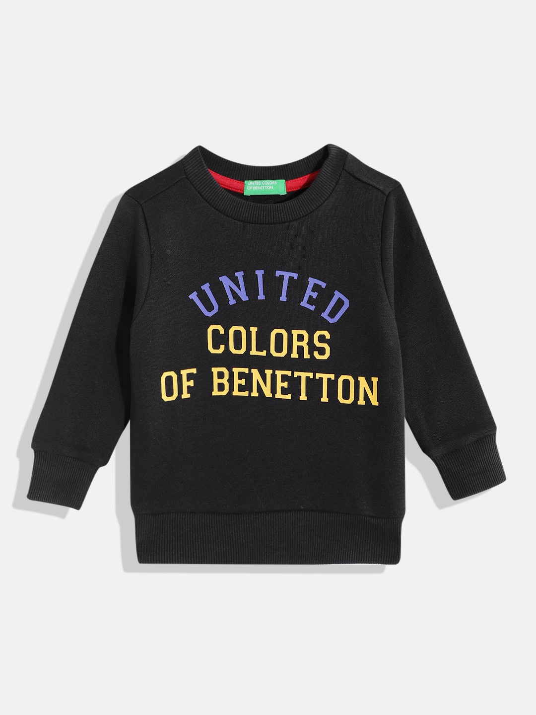 

United Colors of Benetton Boys Brand Logo Print Sweatshirt, Black