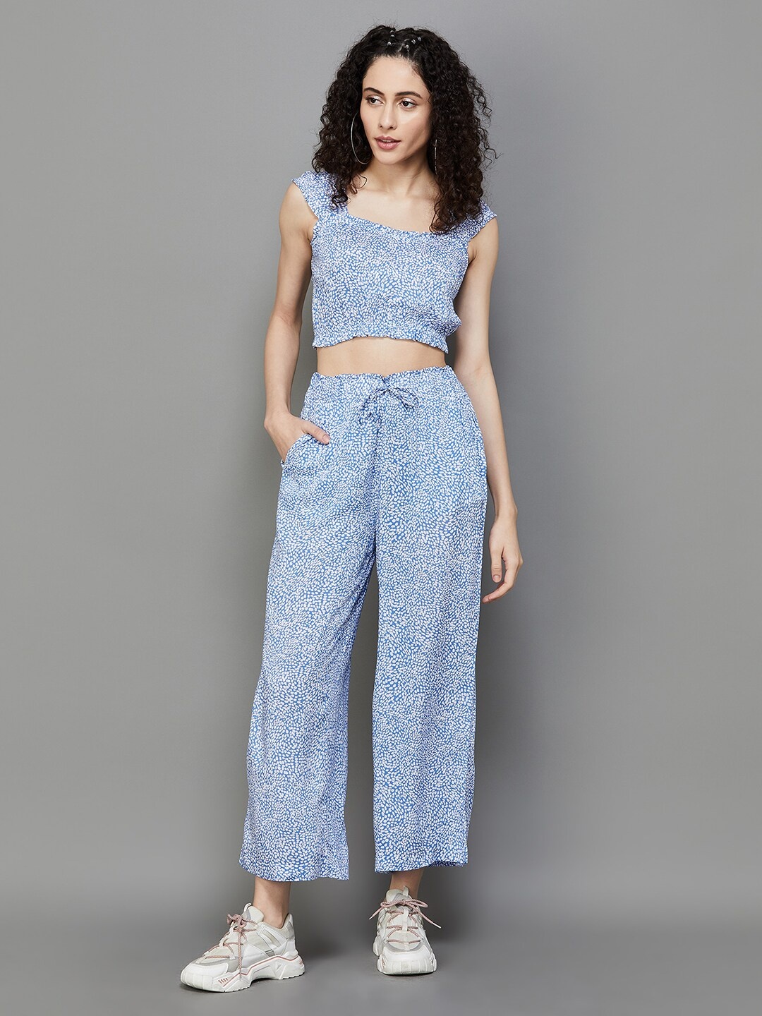 

Ginger by Lifestyle Printed Top & Palazzo, Blue