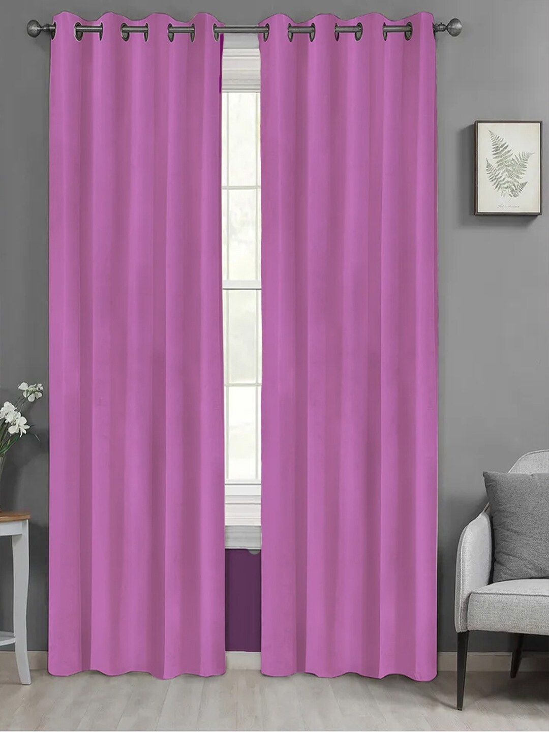 

AVI Purple 2 Pieces Velvet Room Darkening Door Curtains