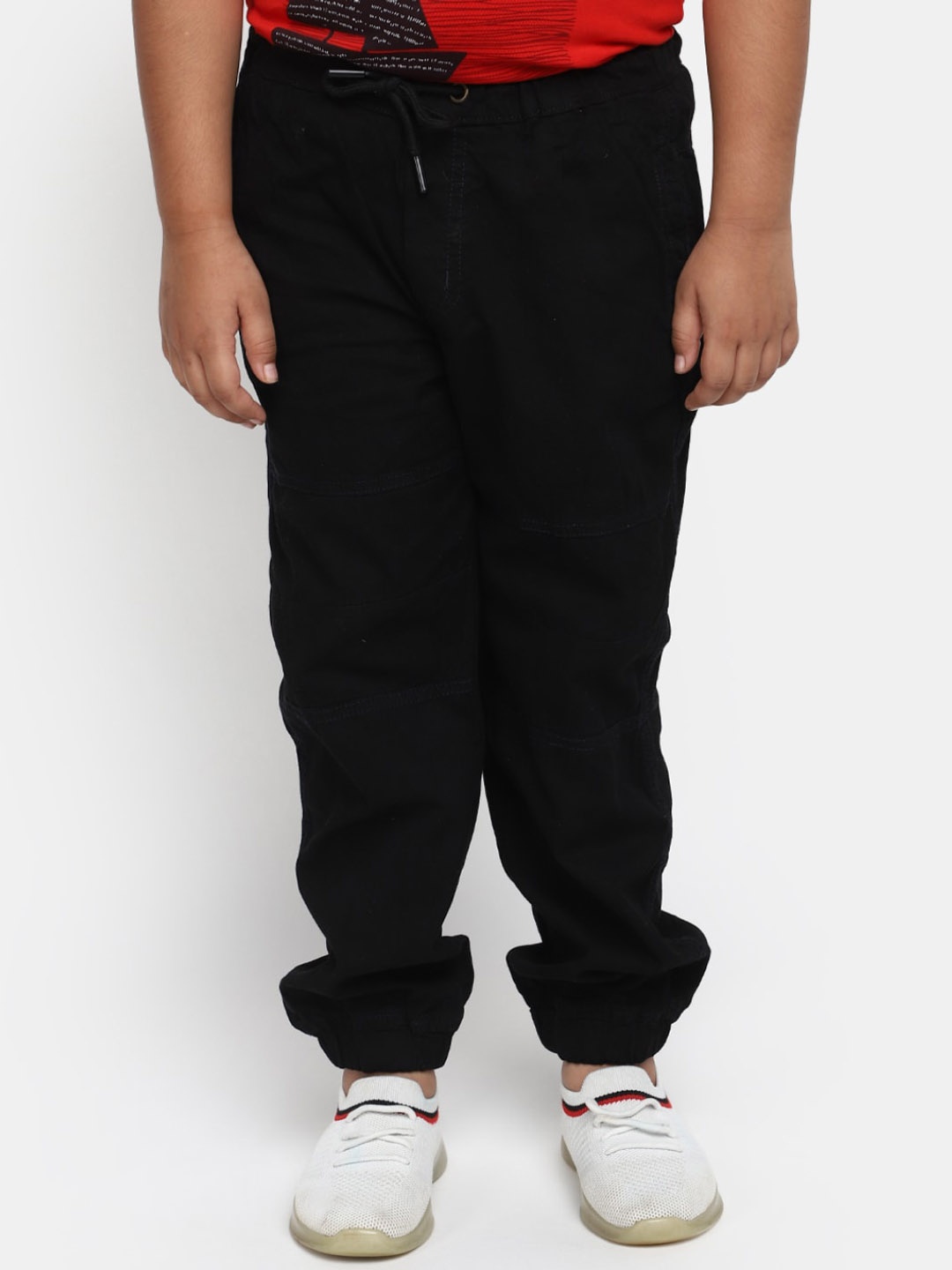 

V-Mart Boys Mid Rise Cotton Joggers, Black