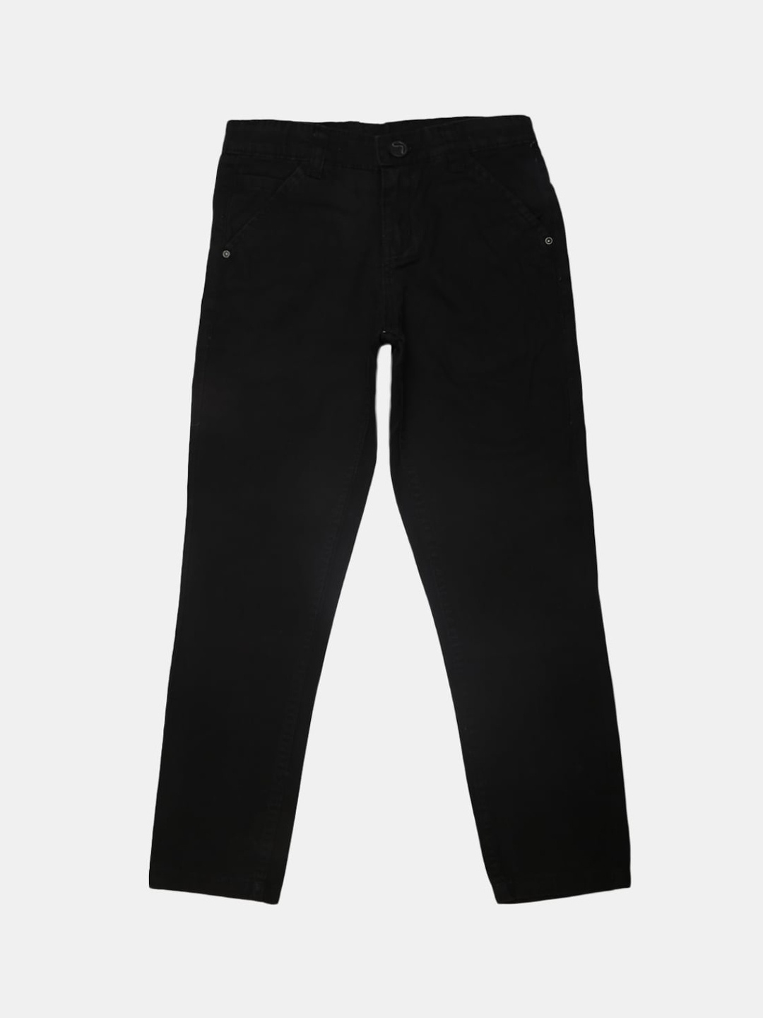 

V-Mart Boys Mid Rise Cotton Chinos Trousers, Black