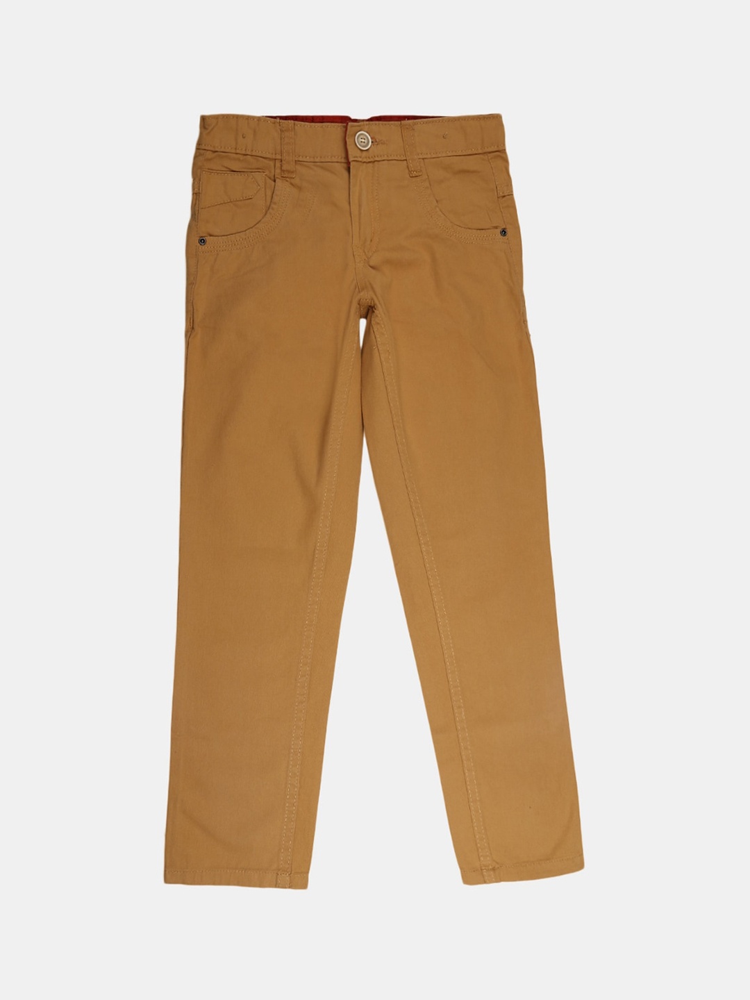 

V-Mart Boys Mid-Rise Twill Cotton Chinos, Khaki