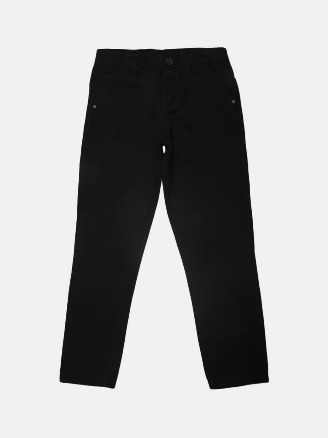 

V-Mart Boys Mid-Rise Twill Cotton Chinos, Black