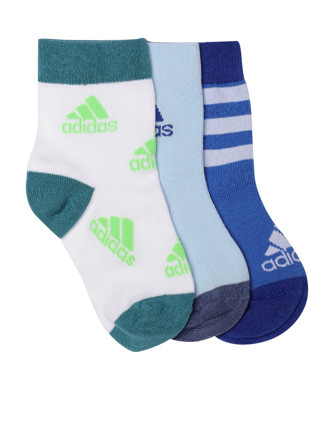 

ADIDAS Kids Pack of 3 Printed Above Ankle Length LK 3PP Socks, White