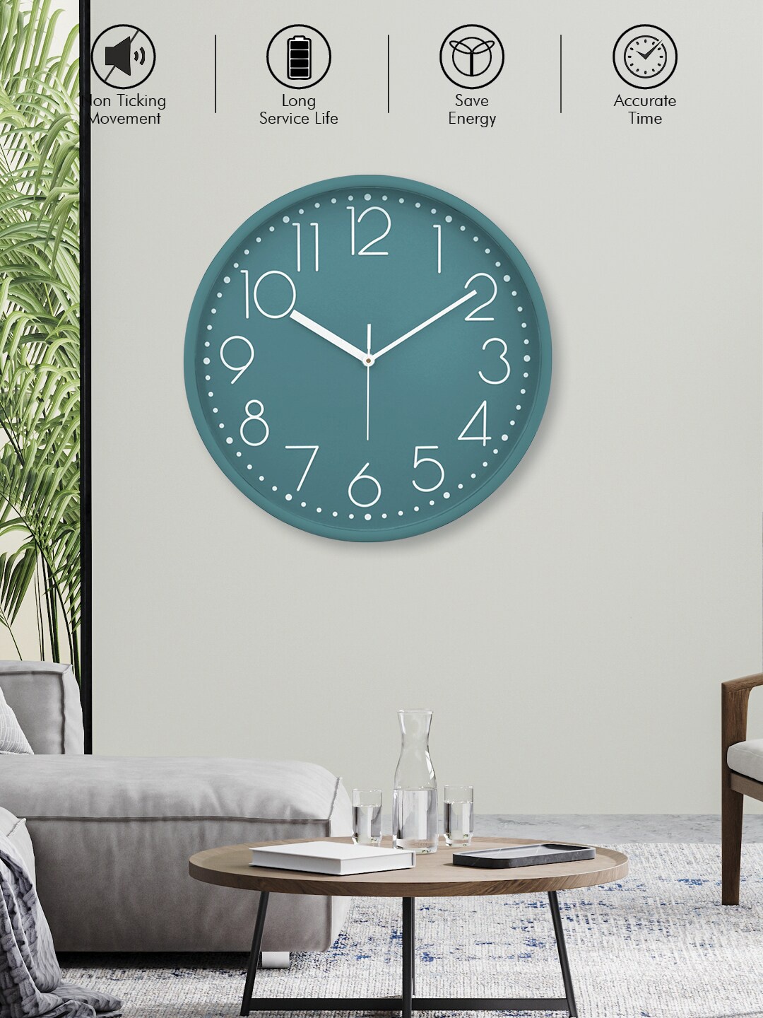 

RANDOM Green & White Contemporary Wall Clock