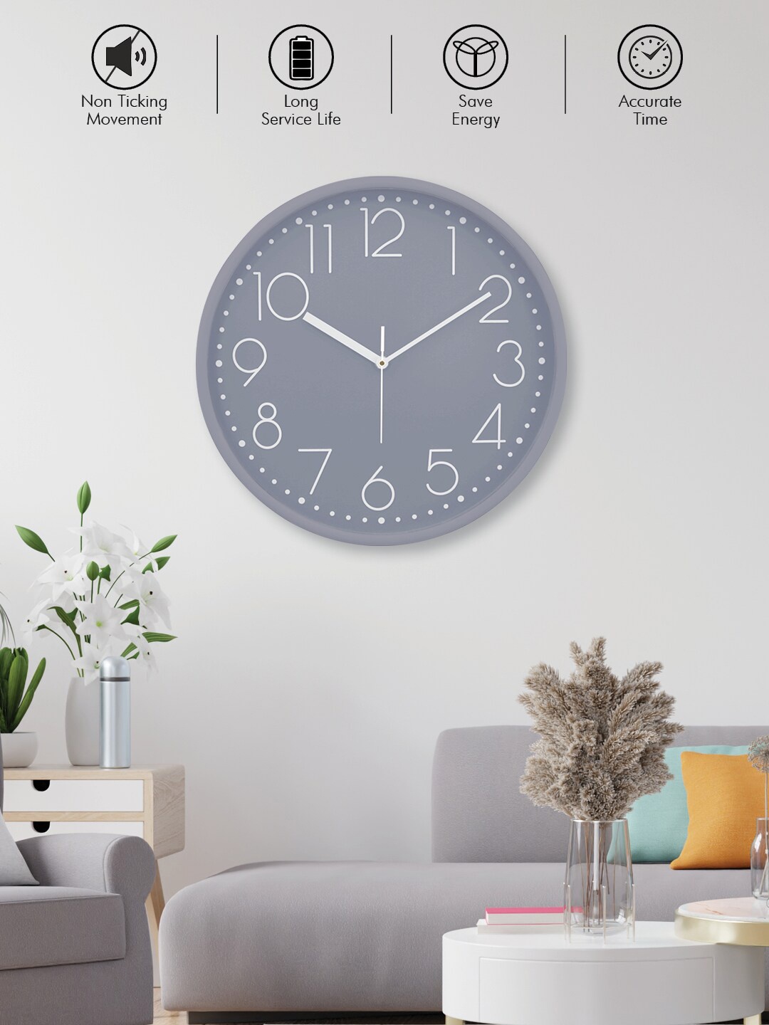 

RANDOM Grey Contemporary Wall Clock