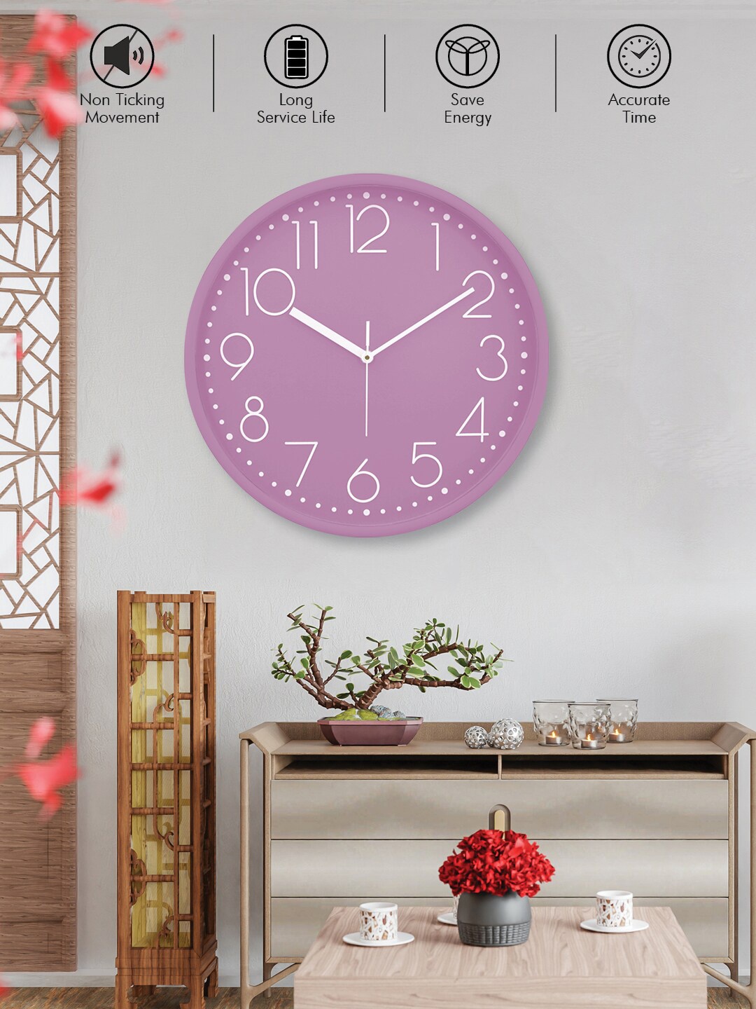 

RANDOM Pink & White Contemporary Wall Clock