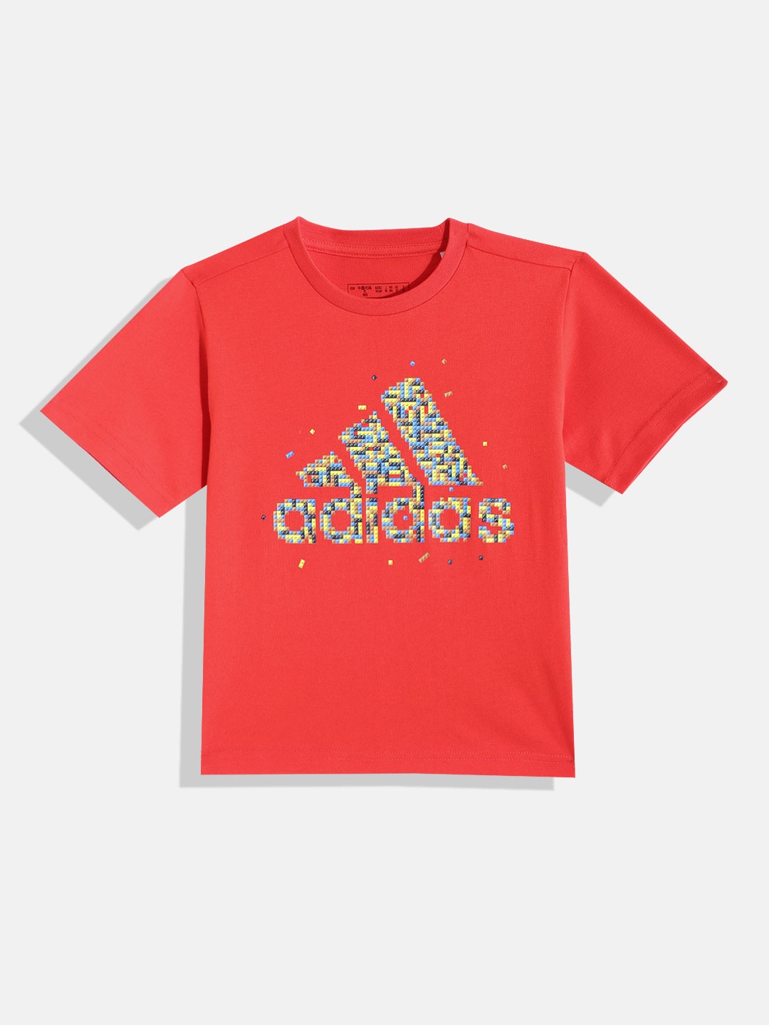 

ADIDAS Kids Brand Logo Printed Pure Cotton LK LEGO GT 1 T-shirt, Red