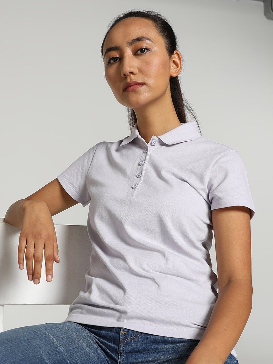 

Puma Polo Collar Cotton Sports T-Shirt, Lavender