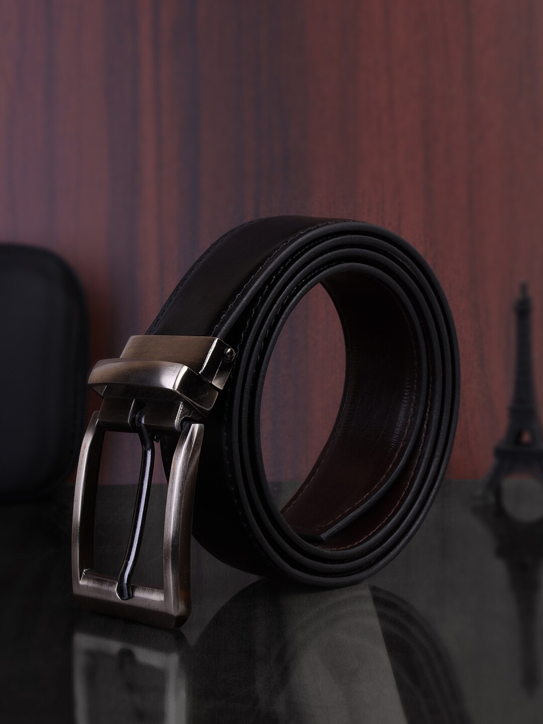 

WINSOME DEAL Men Reversible Formal Belt, Black