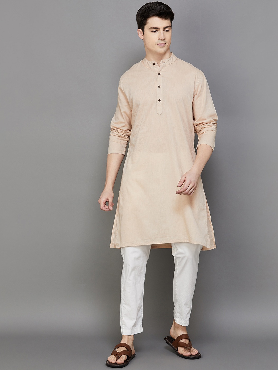 

Melange by Lifestyle Mandarin Collar Kurta, Gold