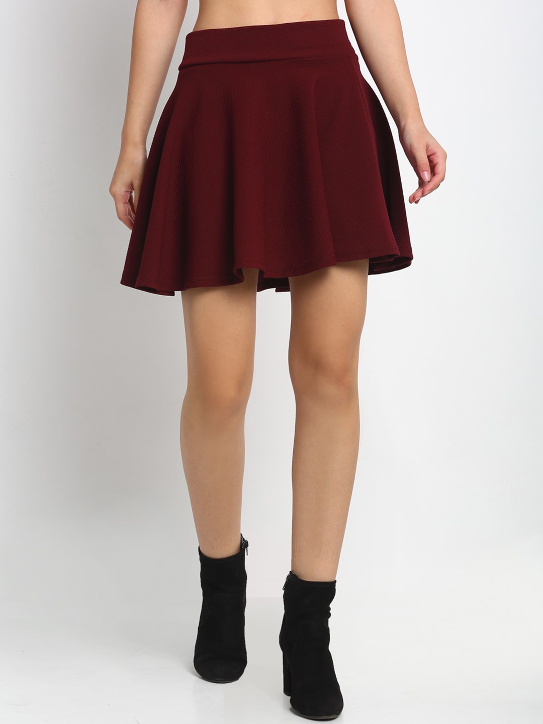 

NEUDIS Mini Skater Flared Skirt, Burgundy