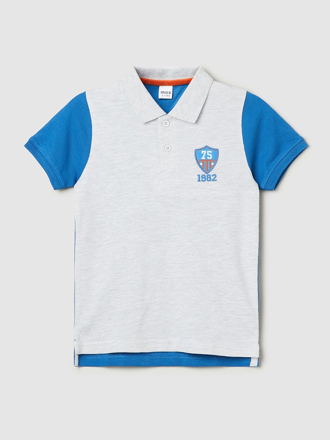 

max Boys Colourblocked Polo Collar T-shirt, Grey