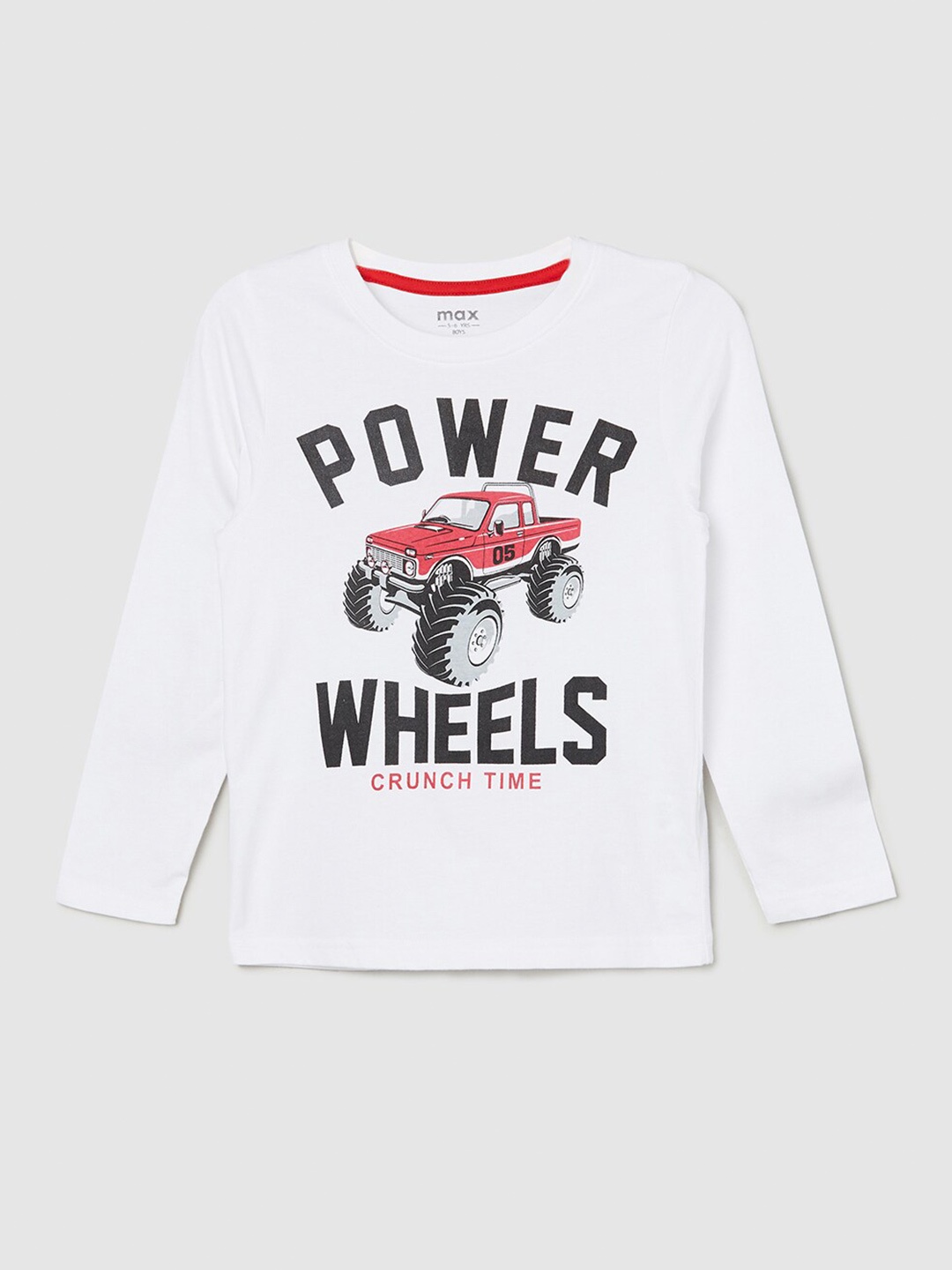 

max Boys Typography Printed Pure Cotton T-shirt, White