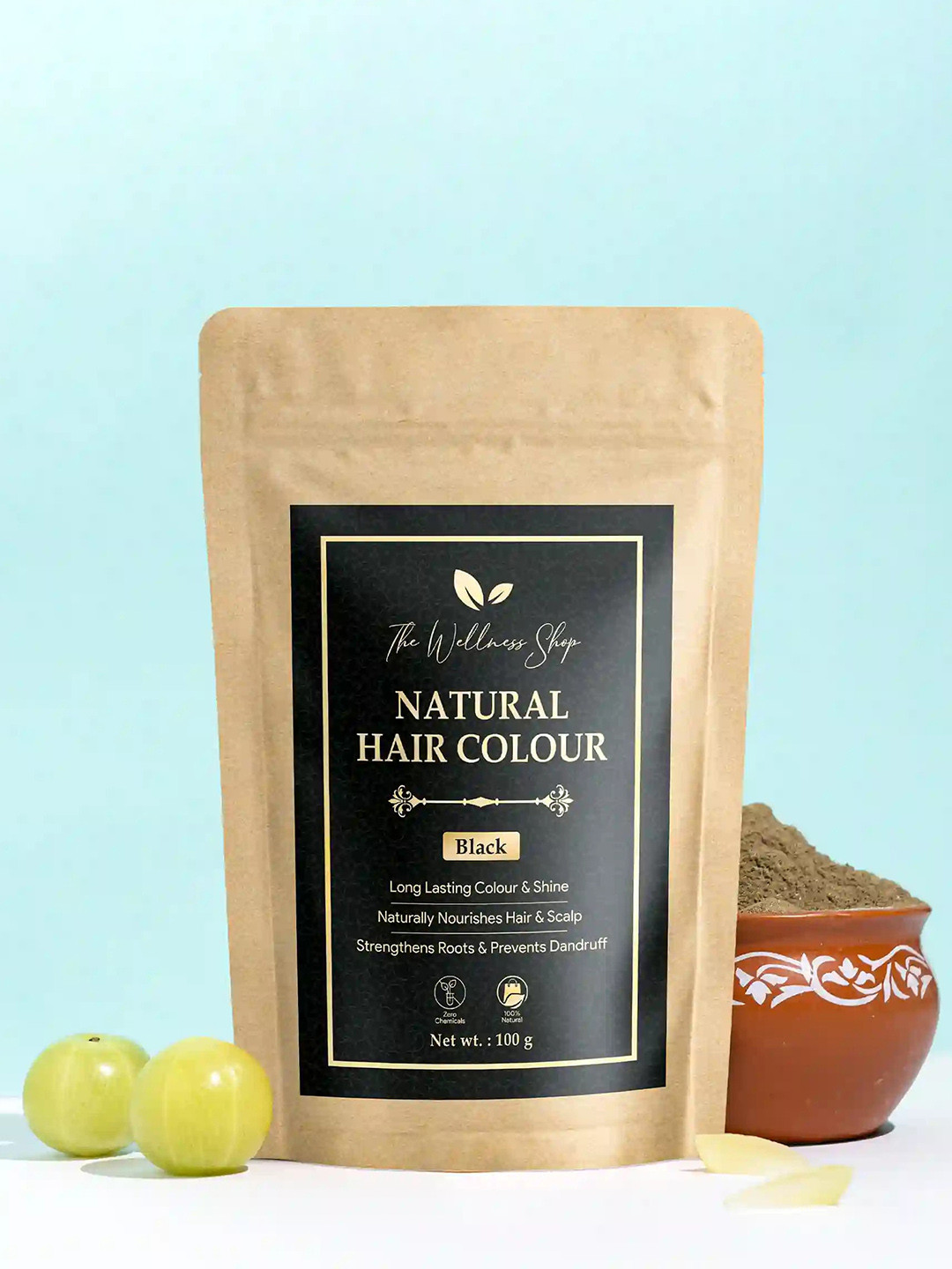 

The Wellness Shop Long Lasting & Color Shine Natural Hair Colour 100g - Black