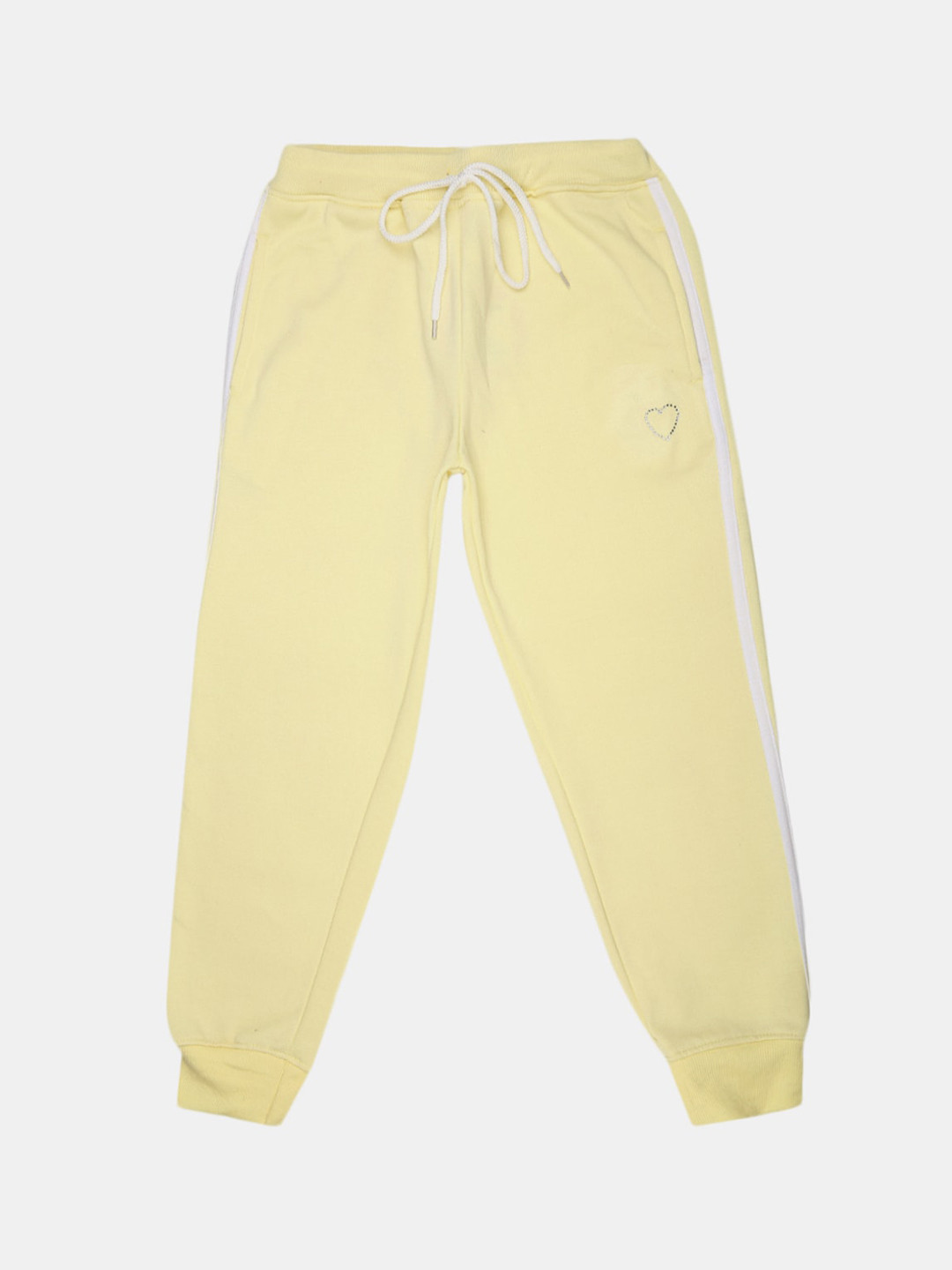 

V-Mart Girls Cotton Fleece Joggers, Yellow