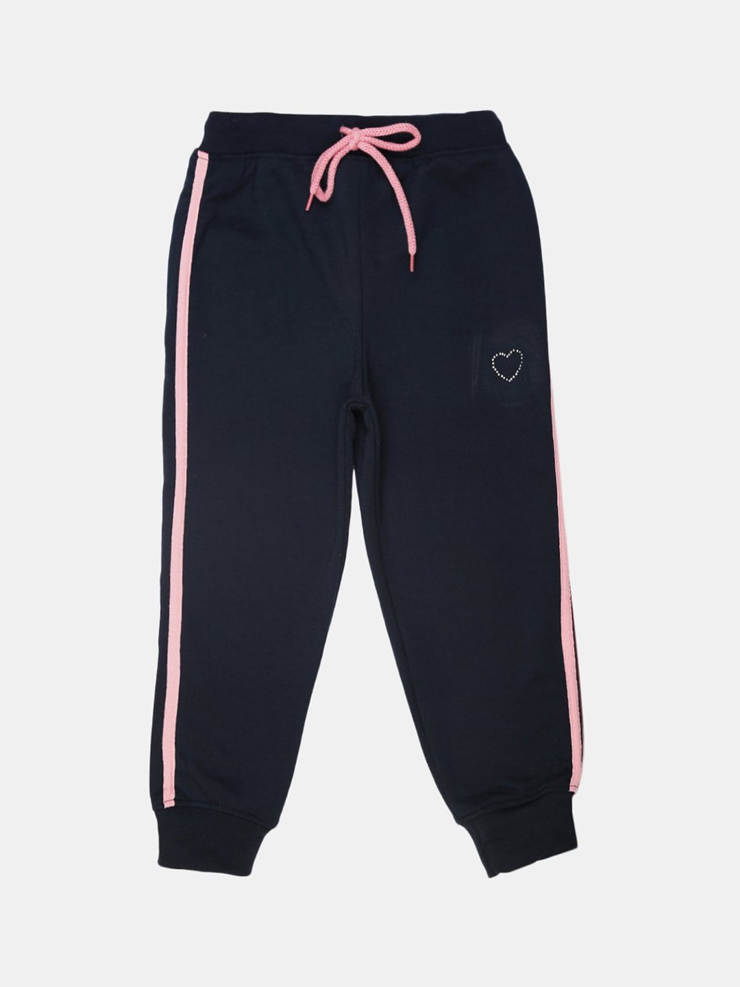 

V-Mart Girls Mid-Rise Fleece Joggers, Blue