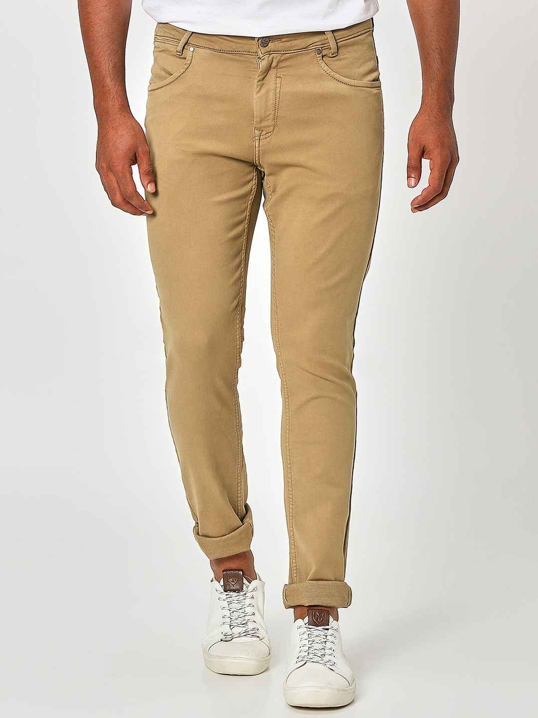 

Mufti Men Skinny Fit Clean Look Stretchable Jeans, Khaki