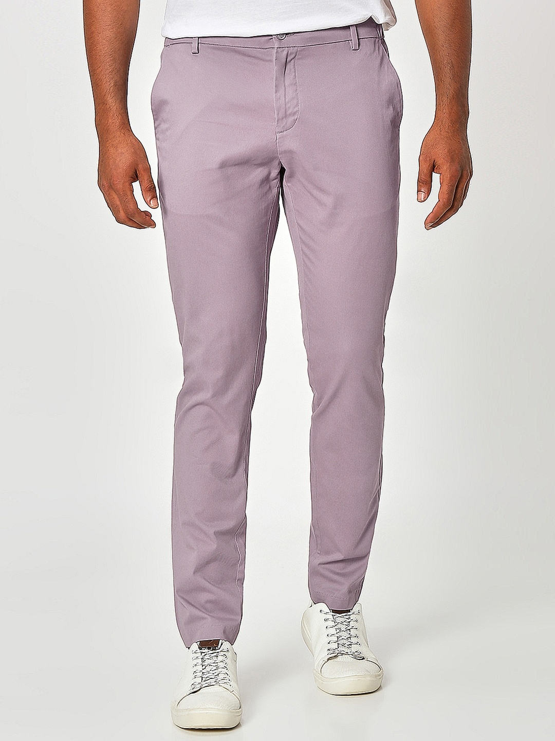 

Mufti Men Slim Fit Mid Rise Chinos, Pink