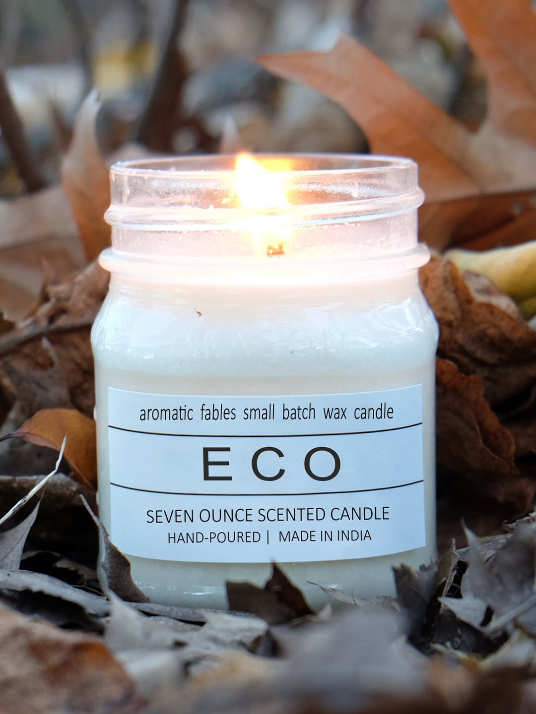 

Aromatic Fables White Eco Scented Glass Candle Jar