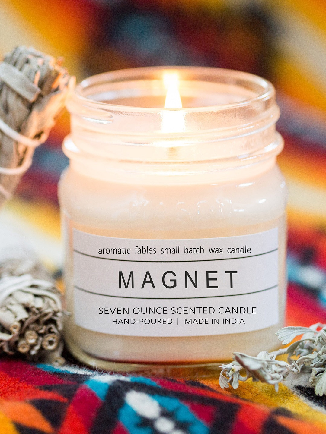 

Aromatic Fables White Scented Candle Square Glass Jar