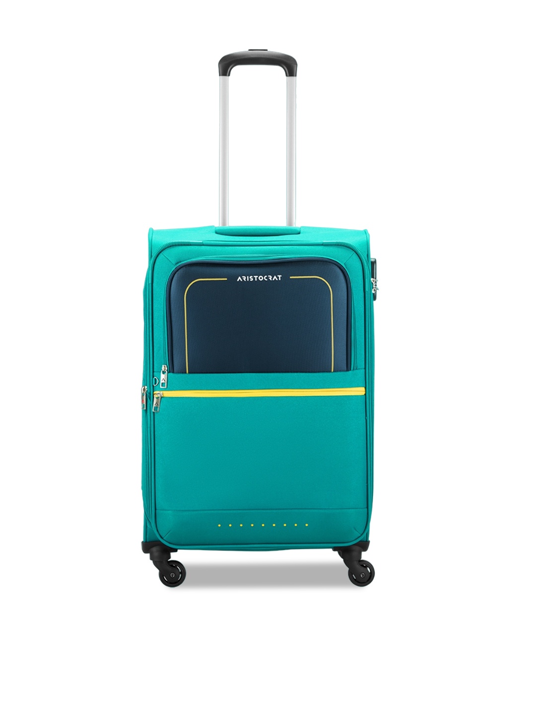 

Aristocrat Colourblocked Soft-Sided Medium Trolley Bag, Teal