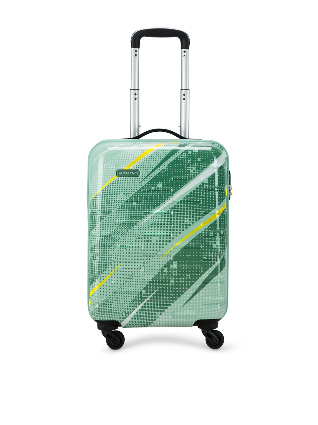 

Aristocrat Printed Hard-Sided Cabin Trolley Bag, Green