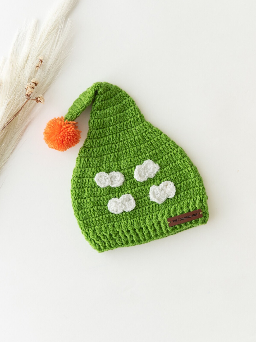 

The Original Knit Infant Cloud Embellished Acrylic Beanie, Green