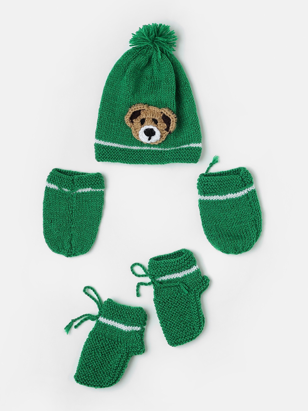 

The Original Knit Infant Acrylic Beanie With Socks & Mittens, Green