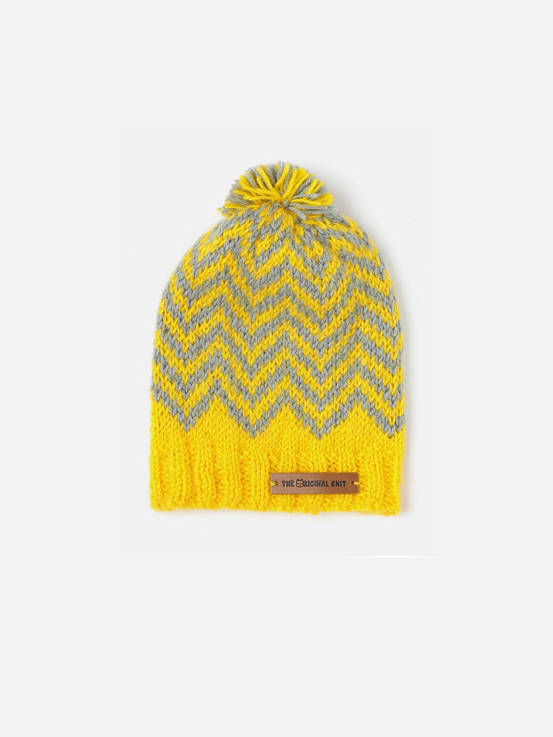 

The Original Knit Unisex Kids Self Design Acrylic Beanie, Yellow