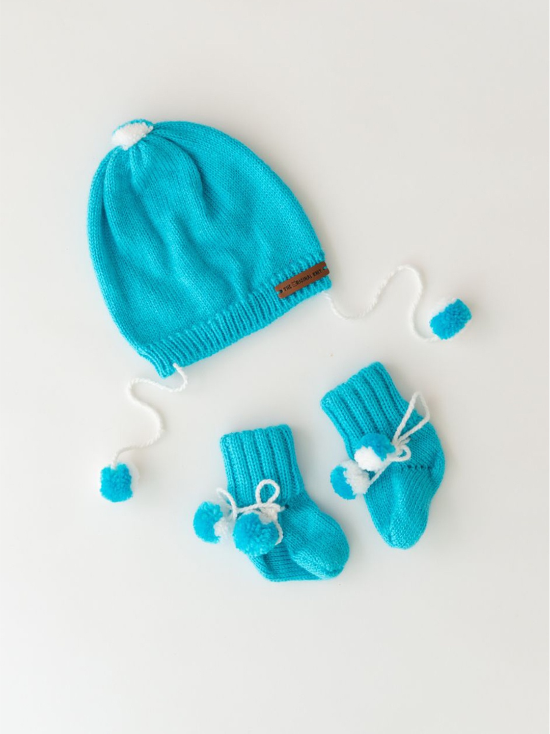 

The Original Knit Unisex Kids Acrylic Beanie With Socks, Blue