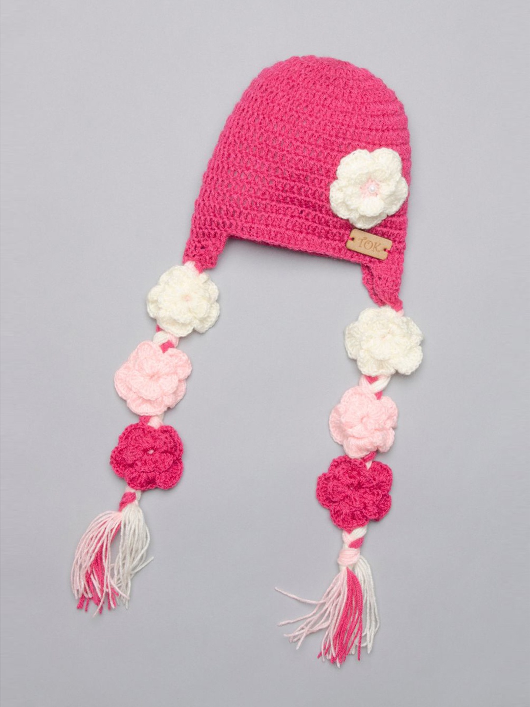 

The Original Knit Infants Self Design Acrylic Beanie, Pink