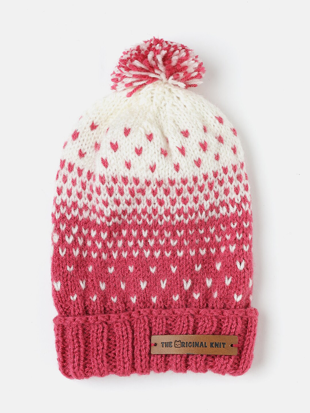 

The Original Knit Infants Self Design Acrylic Beanie, Pink