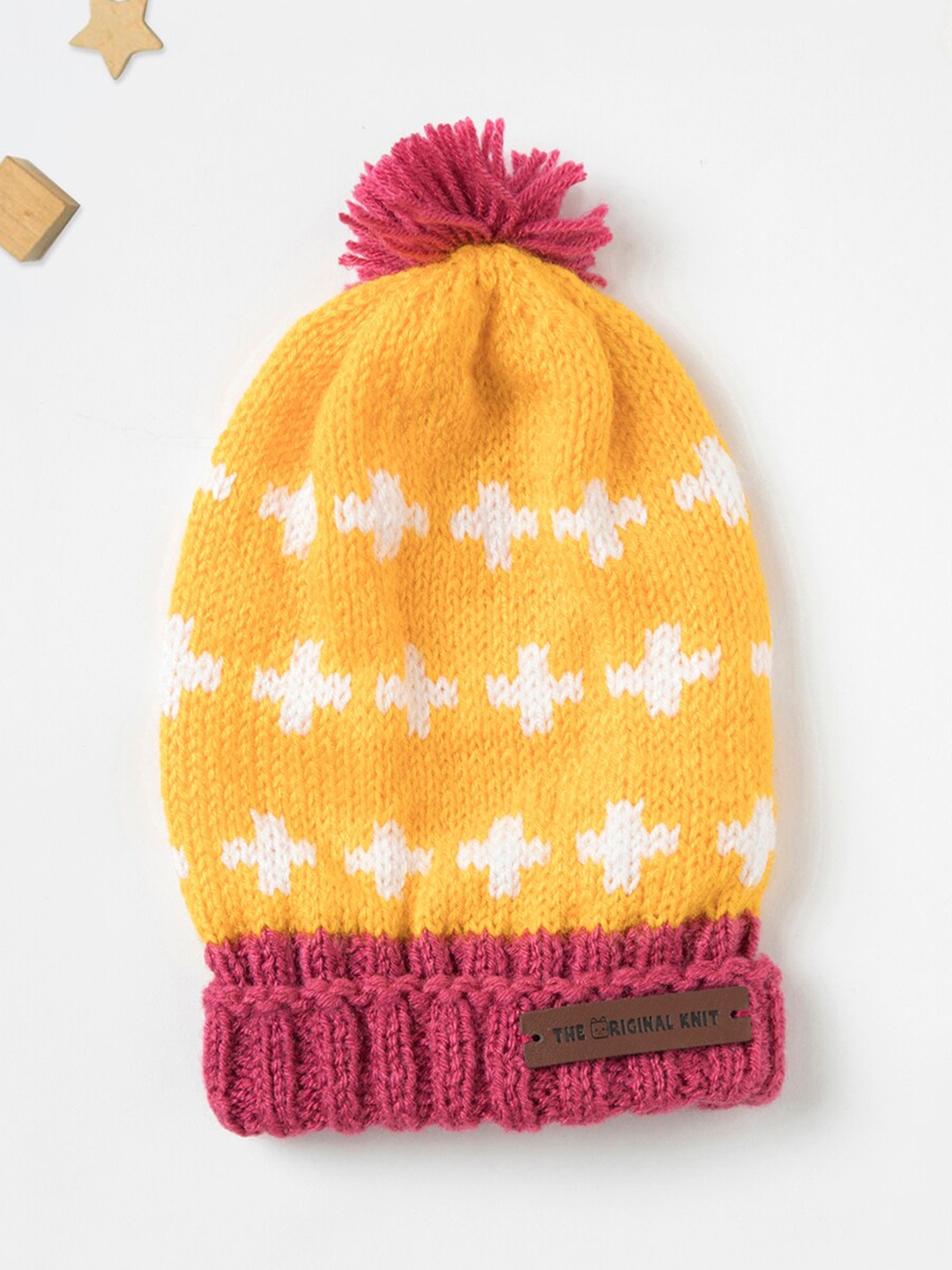 

The Original Knit Unisex Infants Self Design Beanie, Yellow