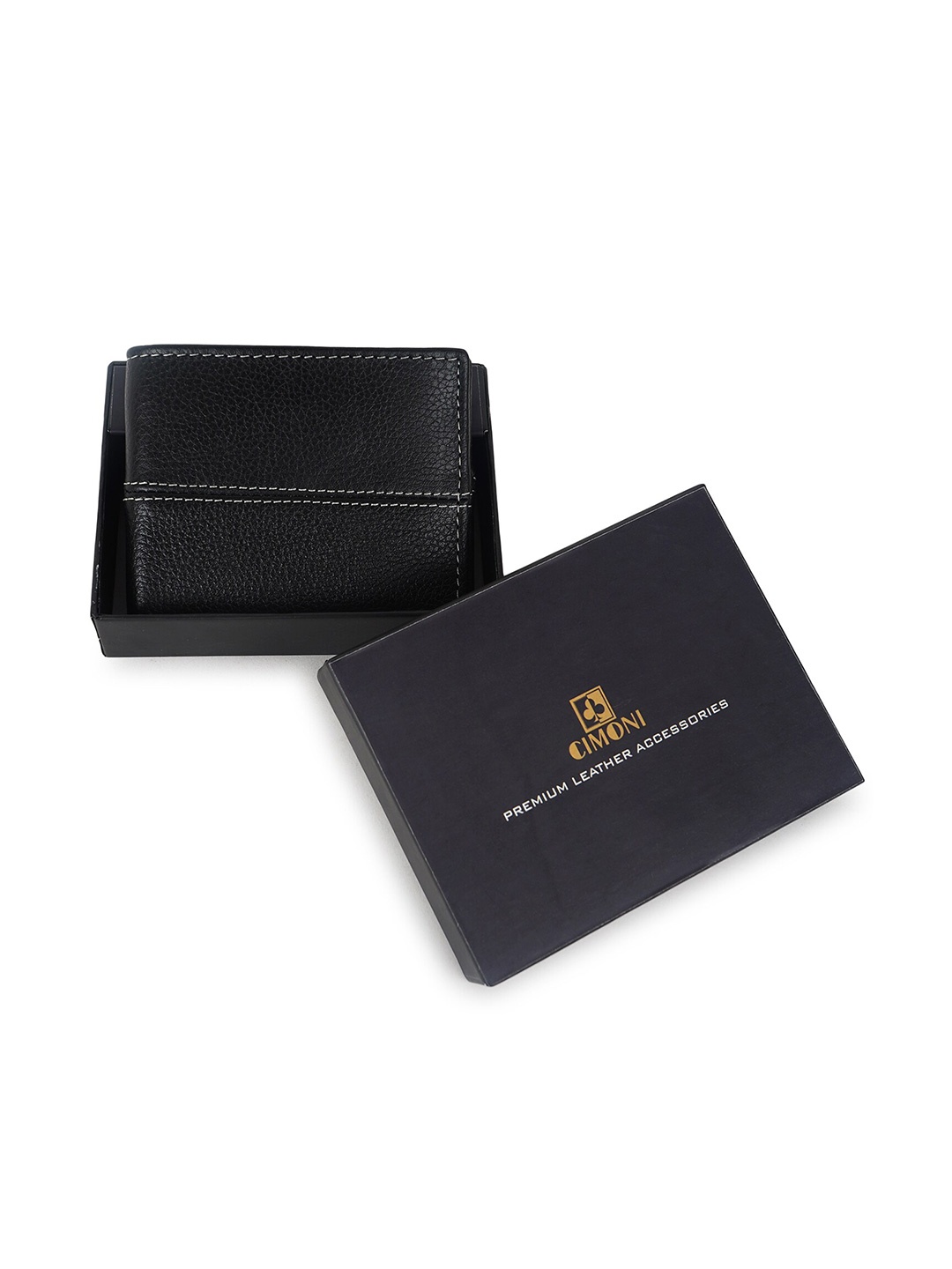 

CIMONI Leather Two Fold Wallet, Black