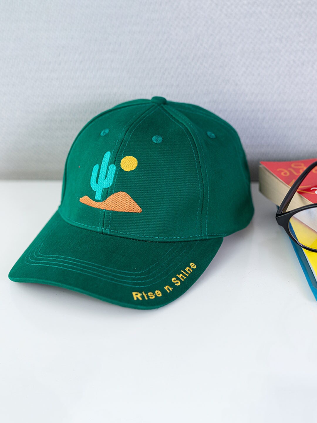 Tistabene Unisex Embroidered Cotton Baseball Cap, Green