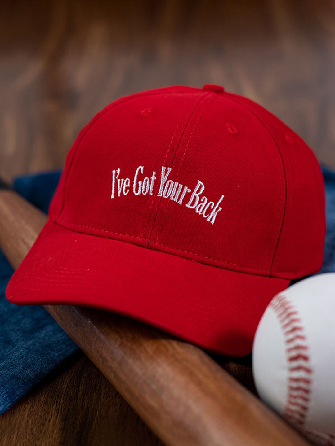 

Tistabene Unisex Embroidered Cotton Baseball Cap, Red