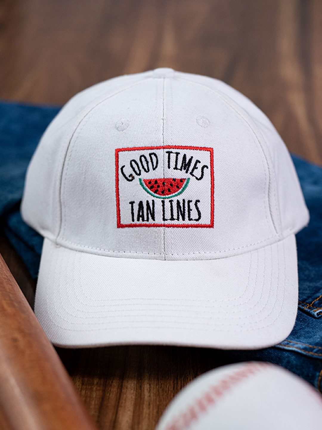 

Tistabene Men Embroidered Cotton Baseball Cap, White