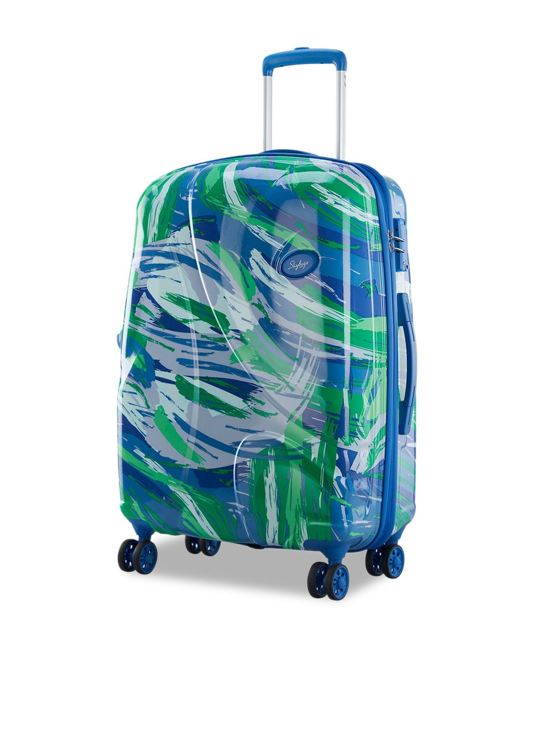 

Skybags Unisex Printed Hard-Sided Large Trolley Bag, Green