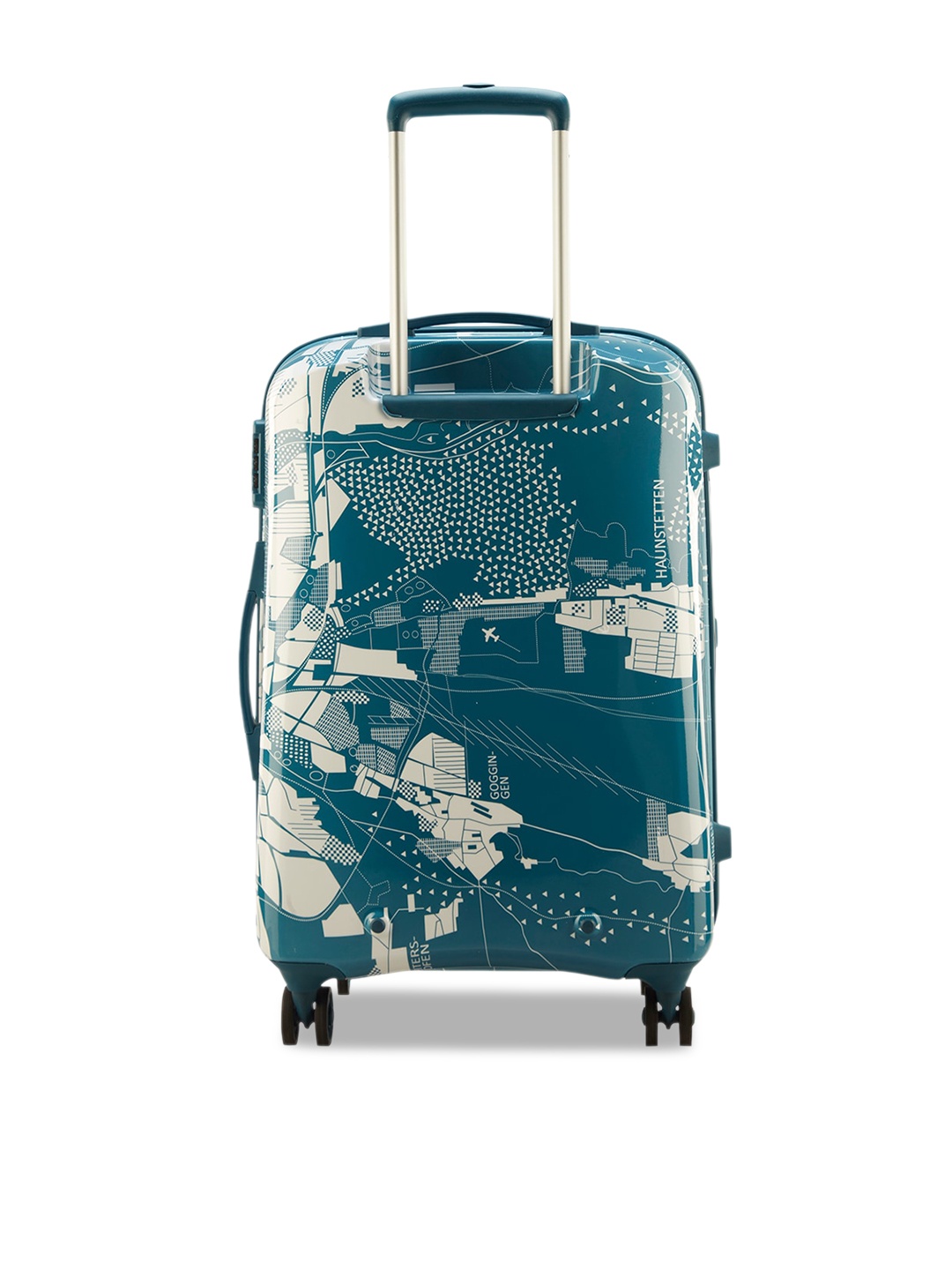 

Skybags Printed Hard-Sided Medium Trolley Bag, Blue