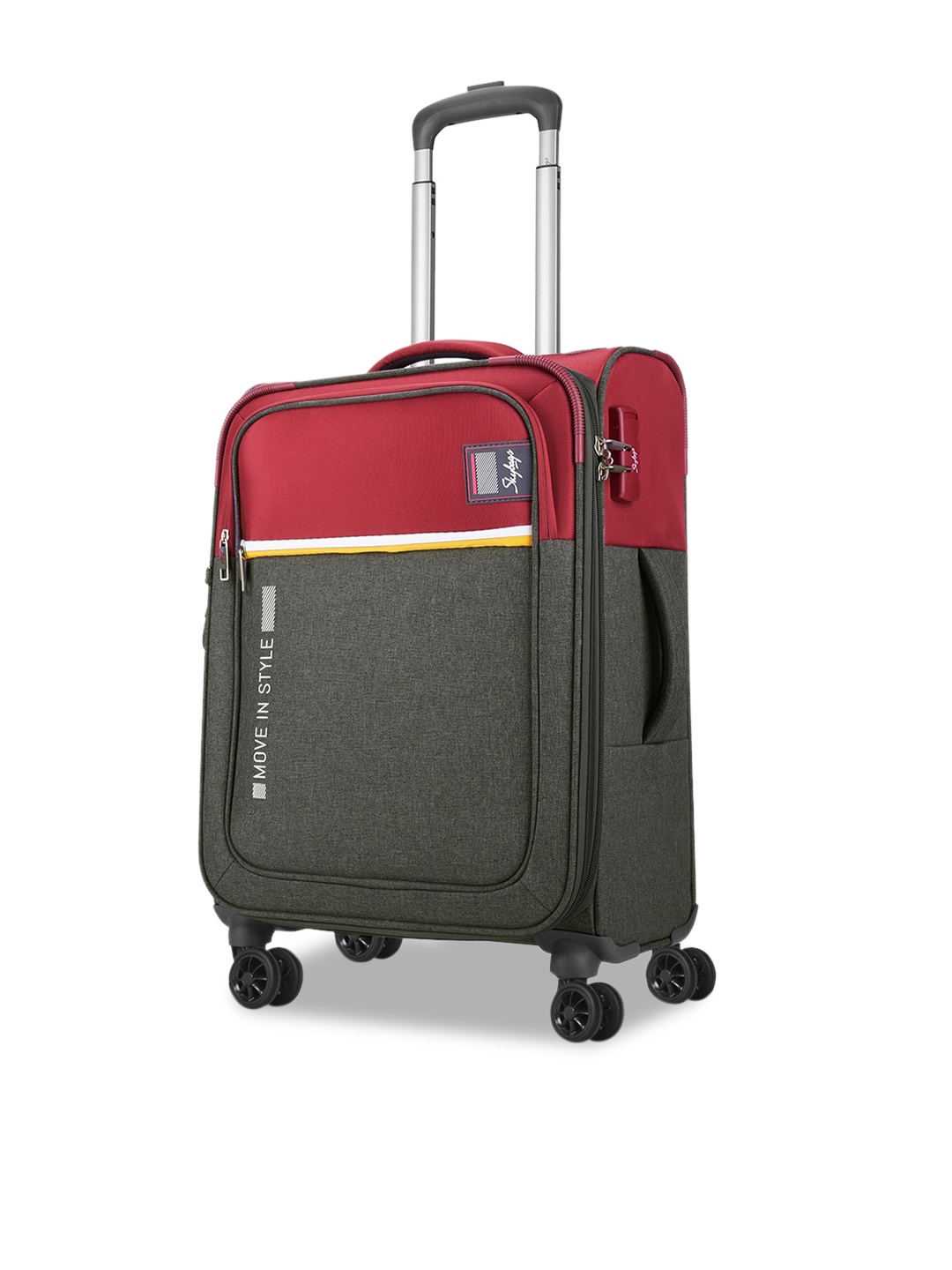 

Skybags Colourblocked Soft-Sided Cabin Trolley Bag, Red