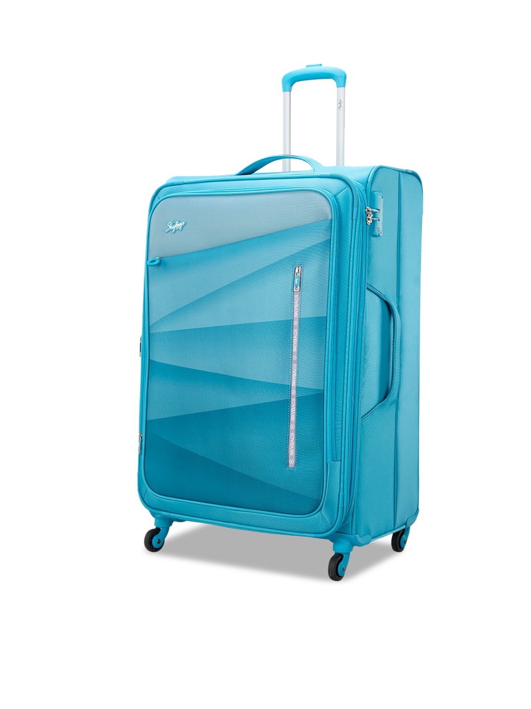 

Skybags Textured Soft-Sided Large Trolley Bag, Turquoise blue