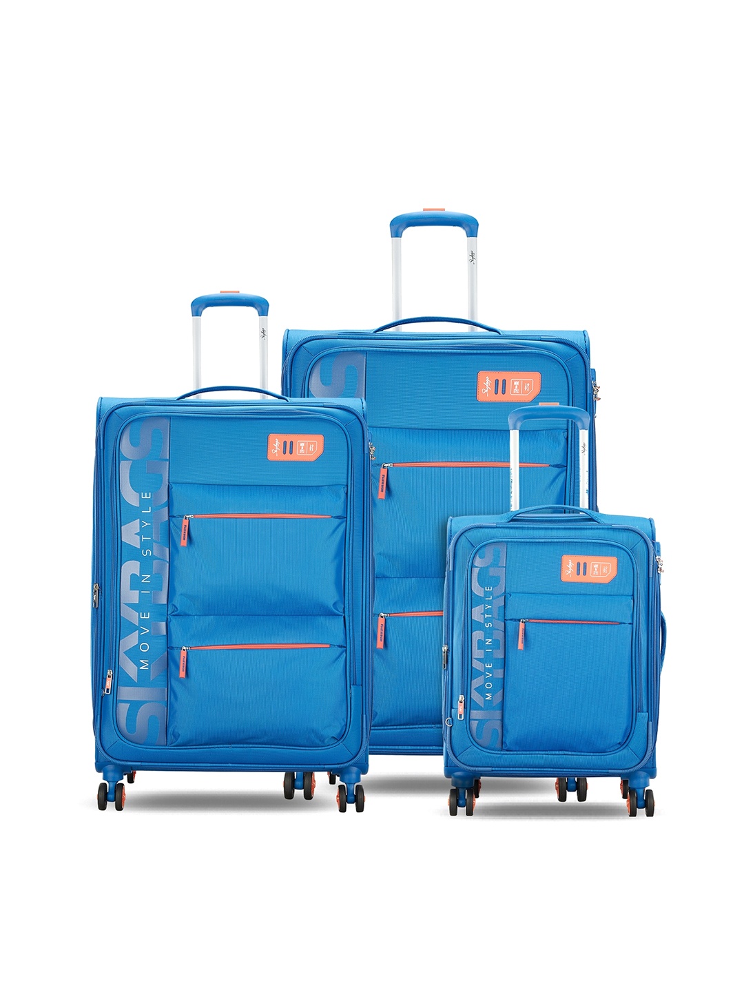 

Skybags Set Of 3 Printed Soft-Sided Trolley Bags, Blue