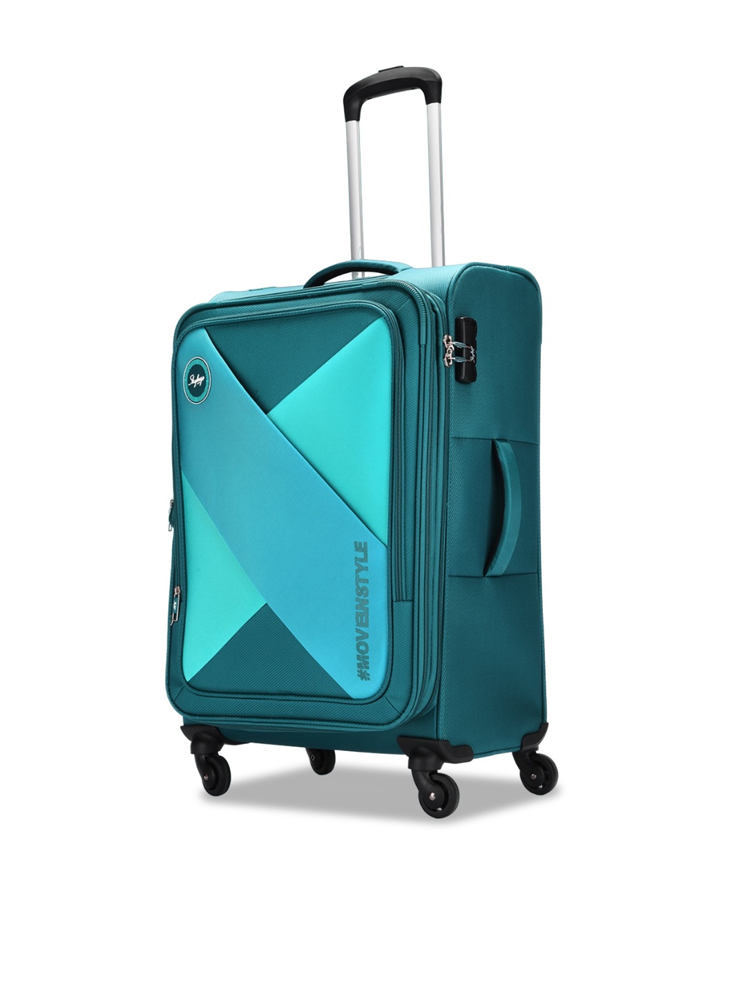 

Skybags Colourblocked Soft-Sided Medium Trolley Bag, Blue