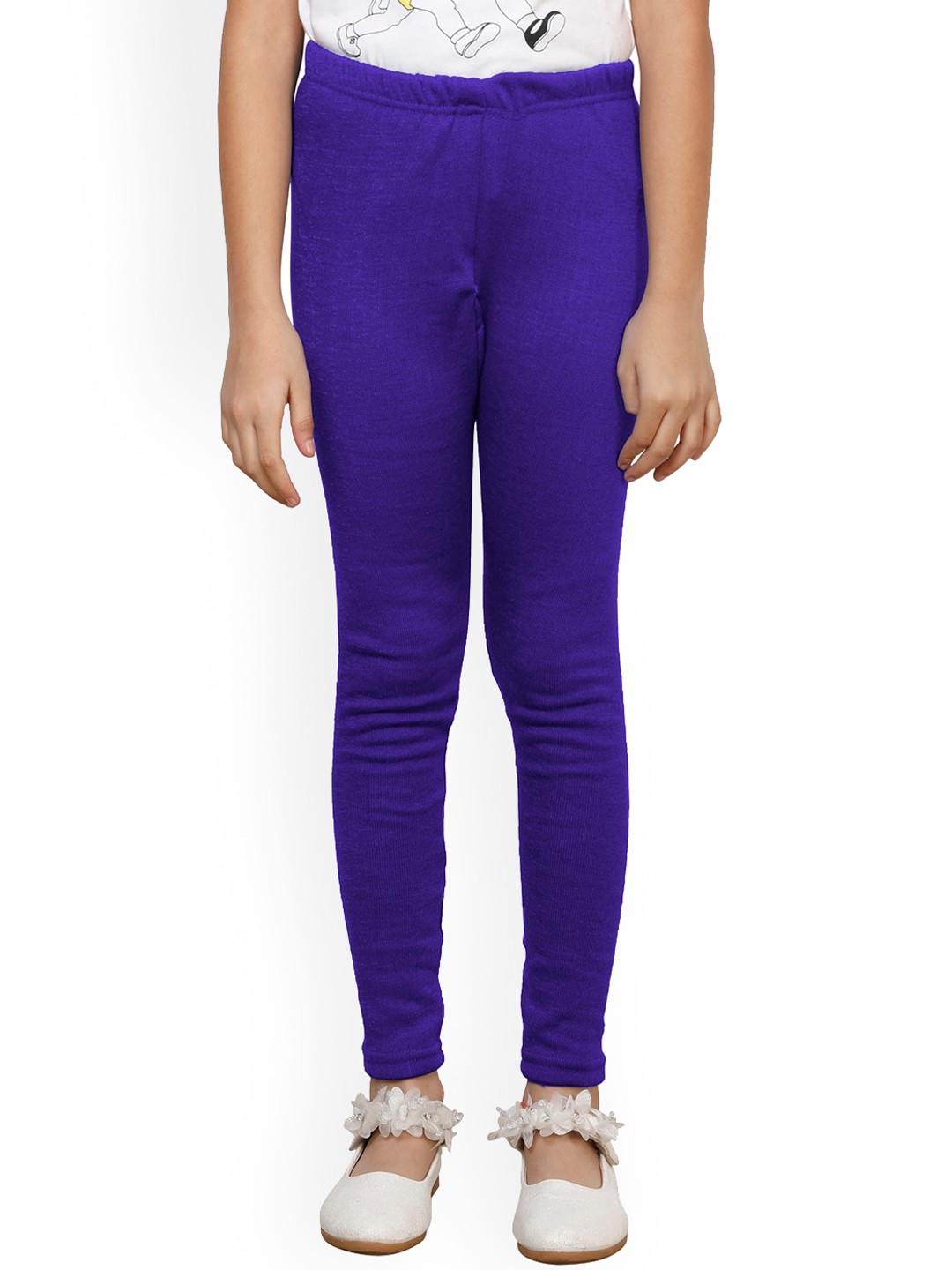 

IndiWeaves Girls Pack Of 6 Woollen Ankle Length Leggings, Blue