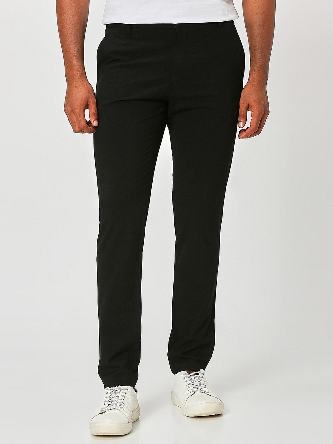 

Mufti Men Mid-Rise Chinos Trousers, Black