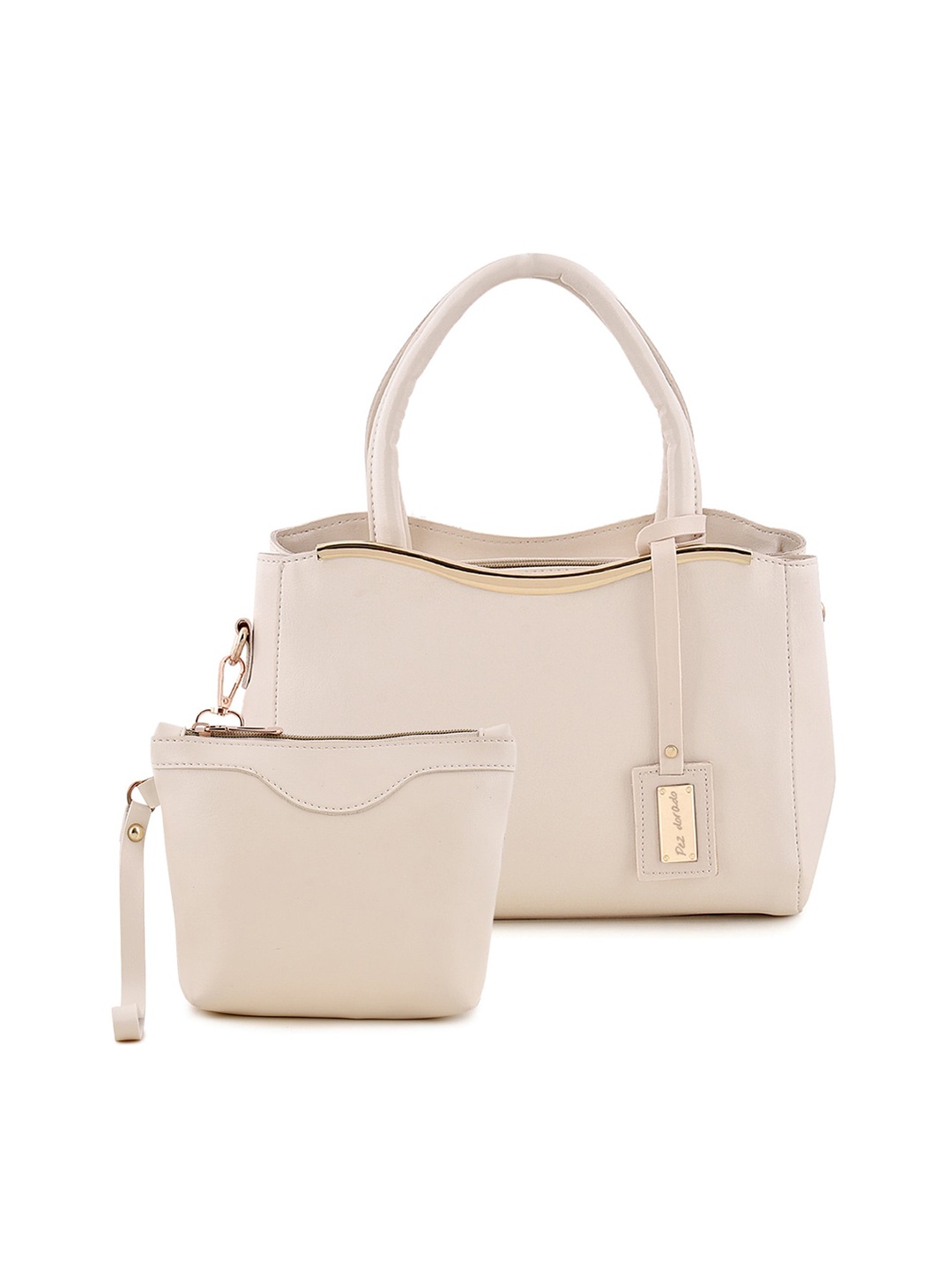 

Pez dorado PU Structured Handheld Bag With Tasselled, White