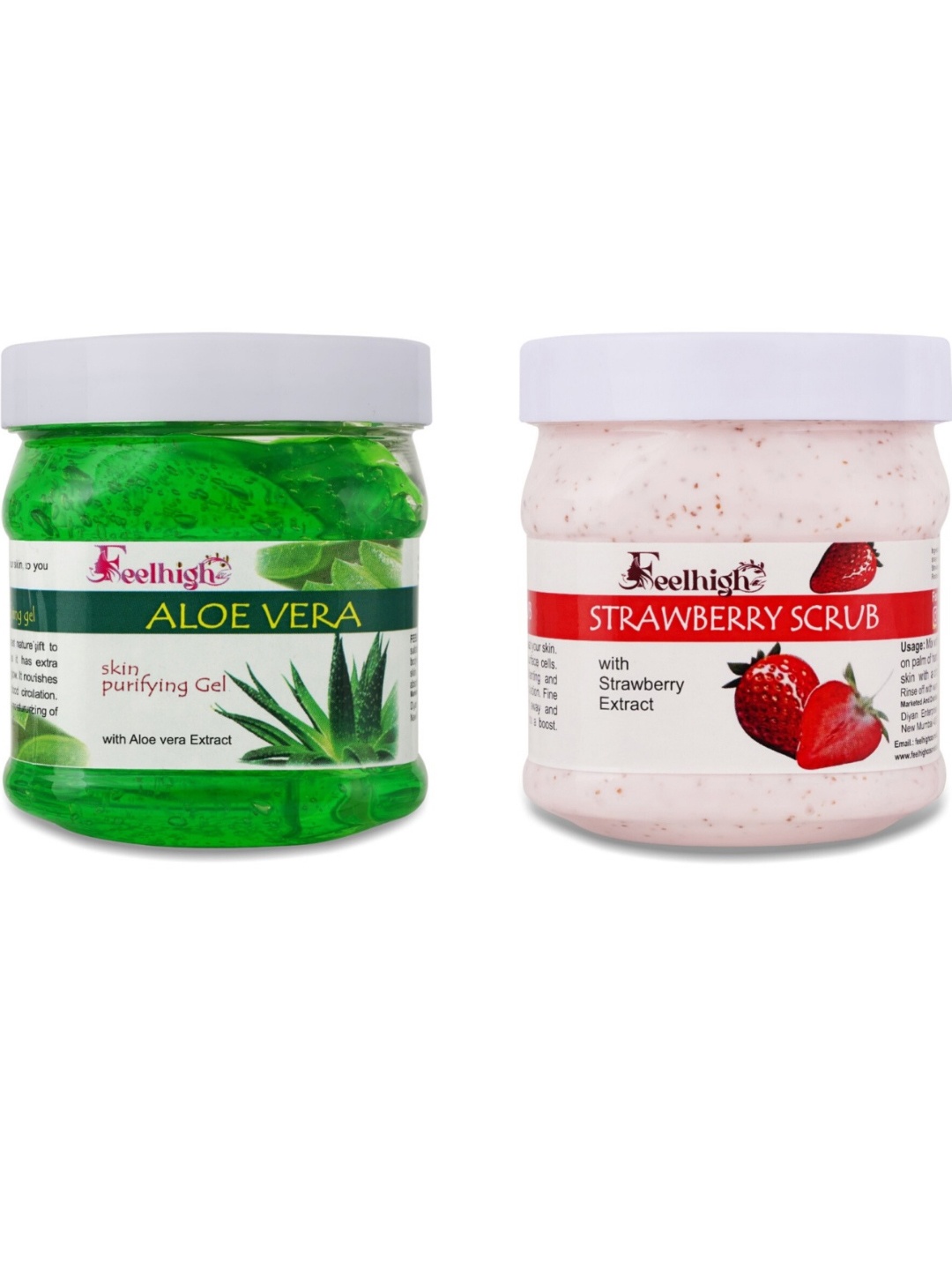 

FEELHIGH Aloe vera Gel & Strawberry Scrub 500g each, Multi