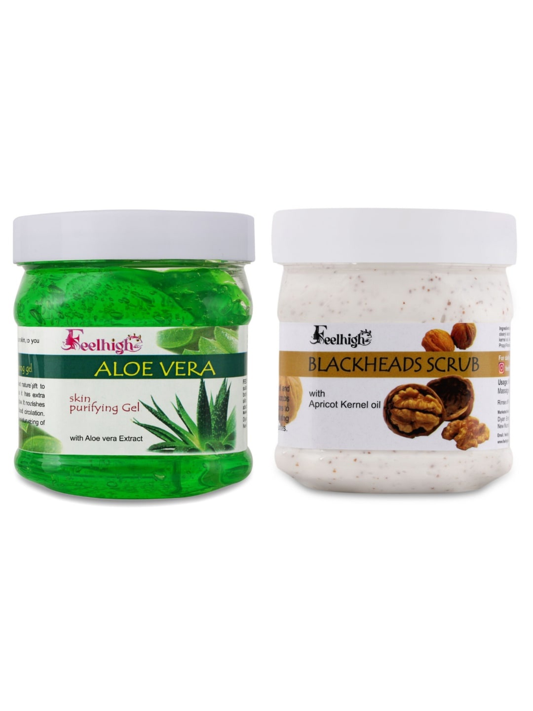 

Feelhigh Aloevera Gel & Blackhead Scrub -500 Gm, Multi
